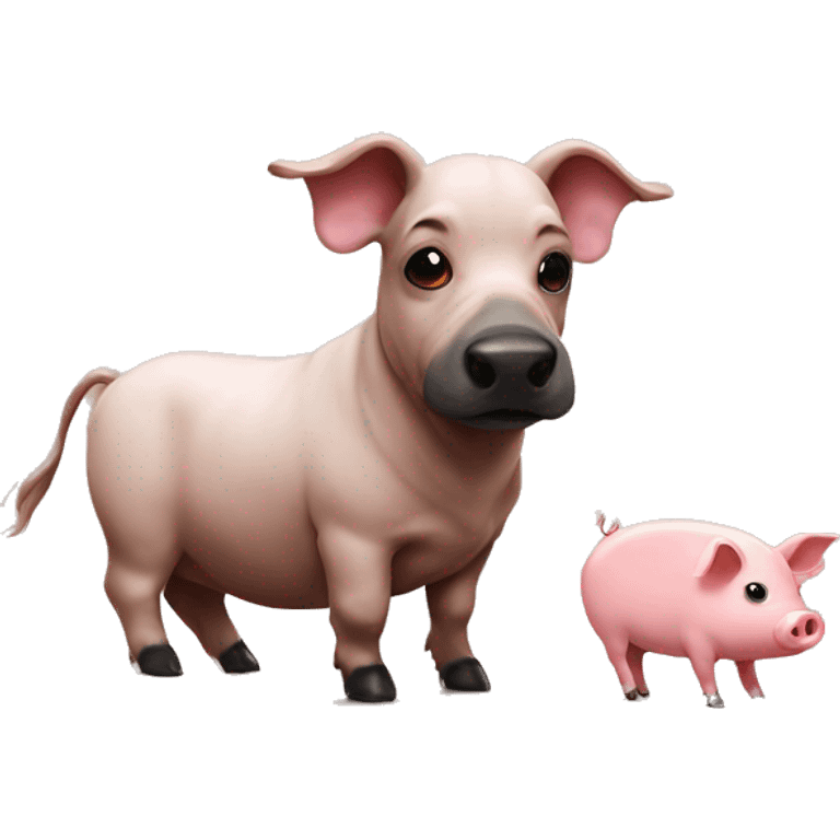 Dachs with a mini pig on its back  emoji