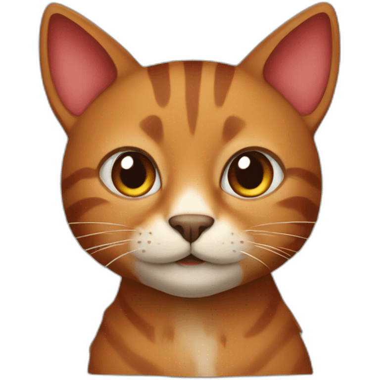 Brown and red cat emoji