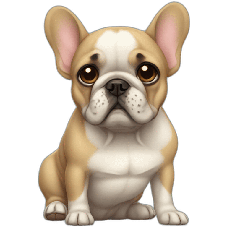 Sad french bulldog emoji