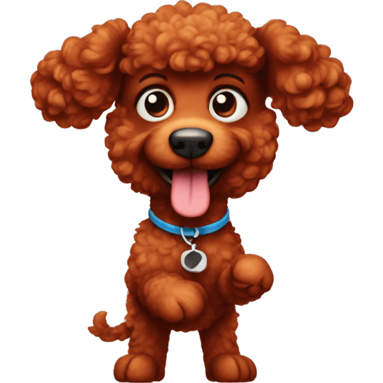 A red poodle holding a thumbs up  emoji