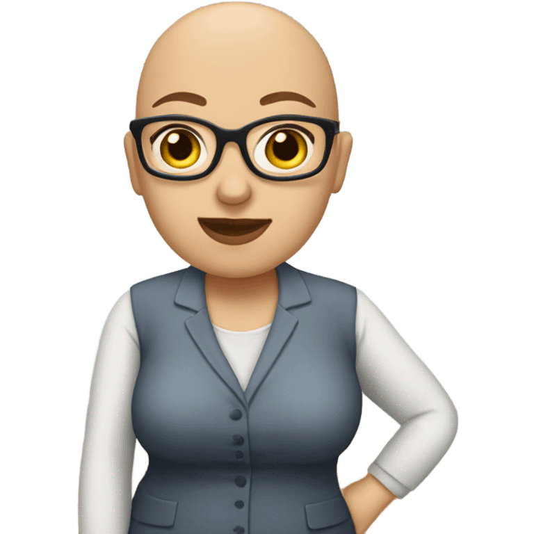 Teacher with bald head and plus size  emoji