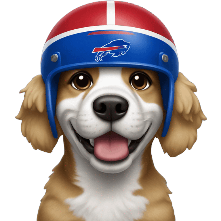 Havanees dog wearing a Buffalo Bills helmet  emoji