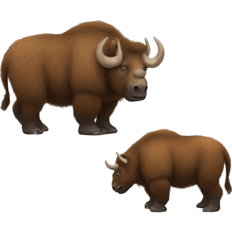 ice age Woolly Rhinoceros, mammoth fur emoji