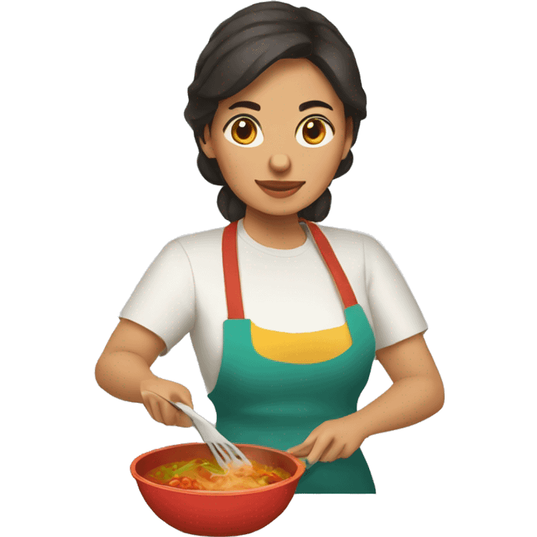 Mexican woman cooking birria emoji