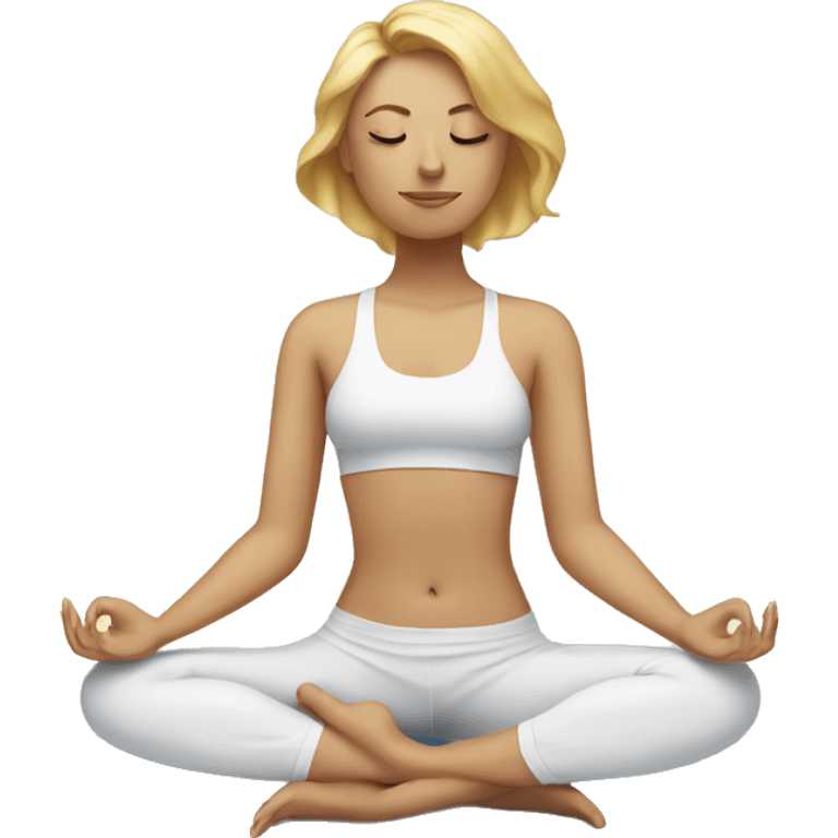 Blonde lady doing yoga with closed eyes emoji