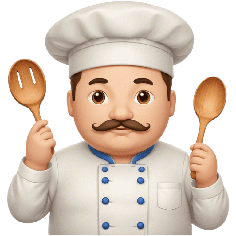 a very chubby chef with mustache emoji