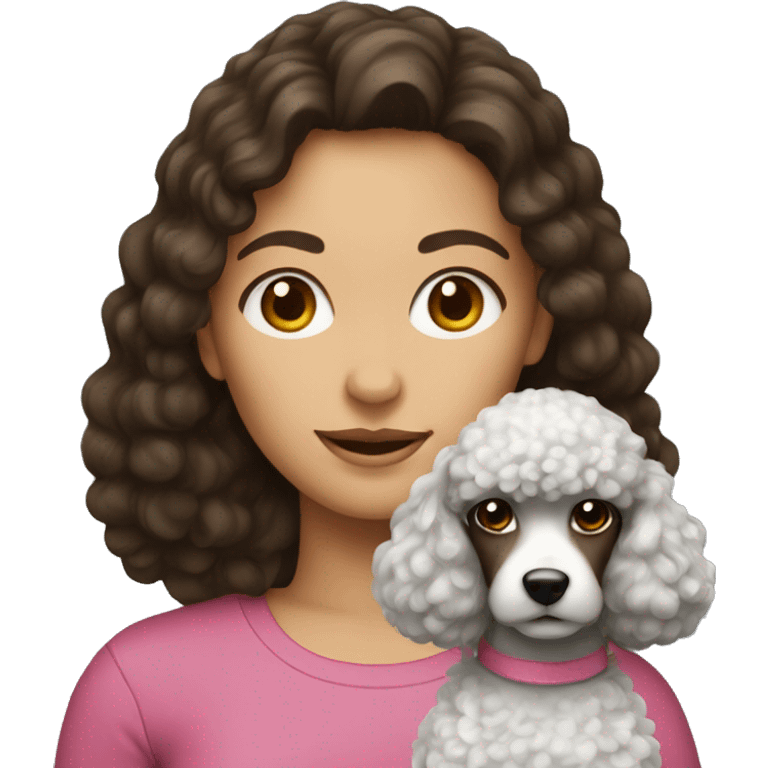 brunette girl with a poodle emoji