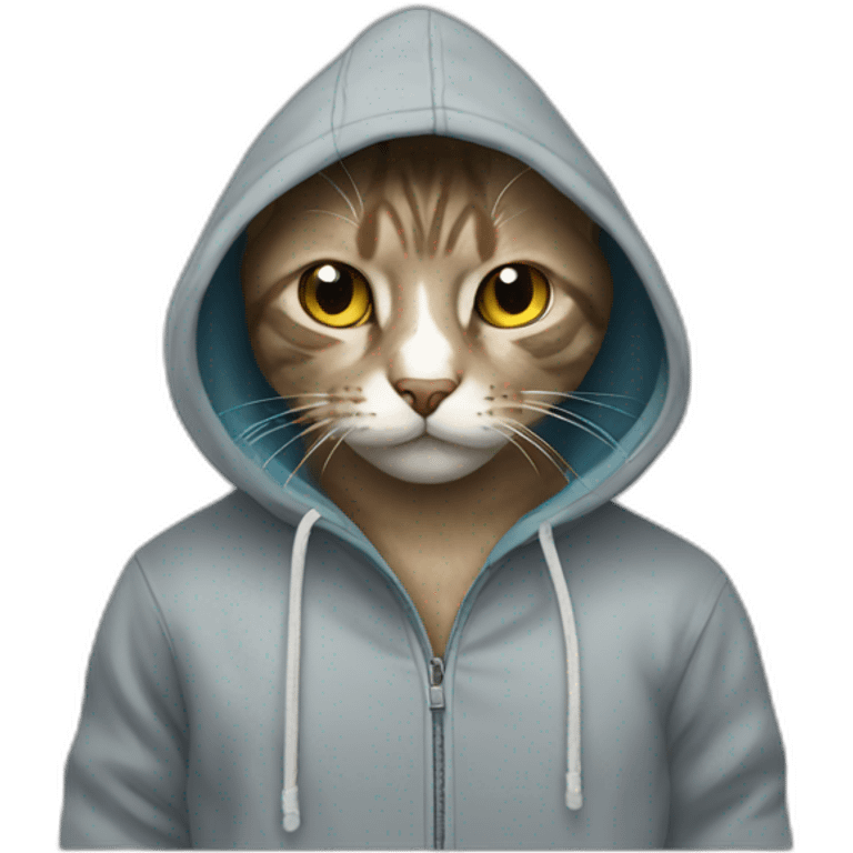 Cat wearing hoodies  emoji