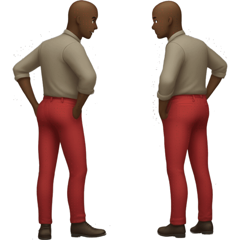 hosenman red trousers standing on one leg no face emoji