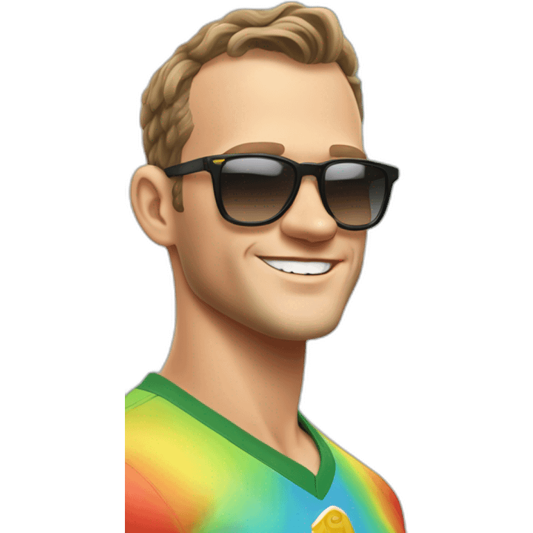 Jonathan Toews as rainbow beach bum emoji