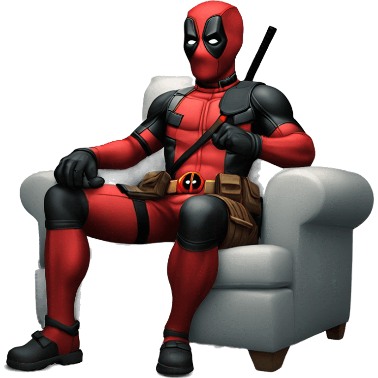 deadpool sitting on Santa lap emoji