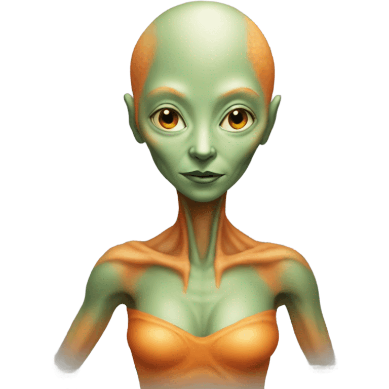 a orange alien woman full body emoji