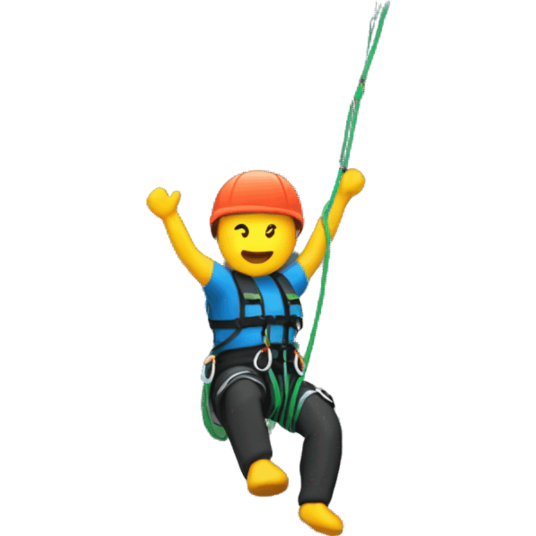 Doing canyoning with nepreene and rope emoji