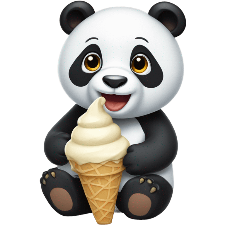 Panda eating ice cream emoji