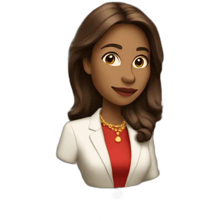 Posh-woman-with-red-suit-holding-golden-coins emoji