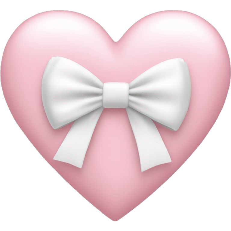 lightpink heart emoji with a tiny white bow on the corner emoji