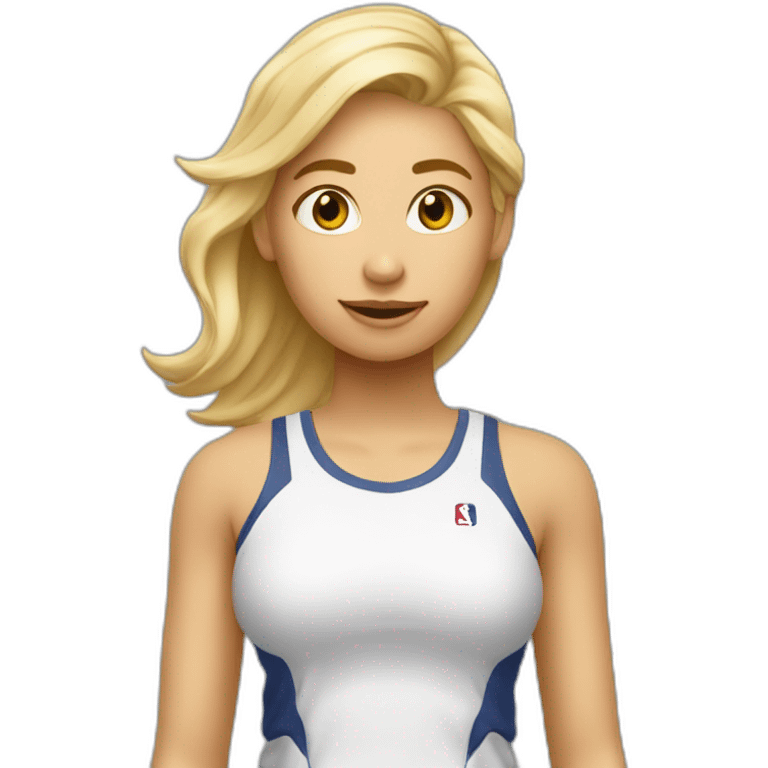 Fille blonde avec une queue qui parle de basket avec sa mere qui a les cheveux blanc emoji