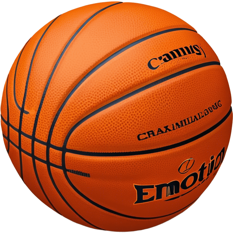 Cinematic Realistic image of a basketball resting on a polished court surface, with finely detailed textures and subtle reflective highlights, evoking a sense of calm before the game’s intensity emoji