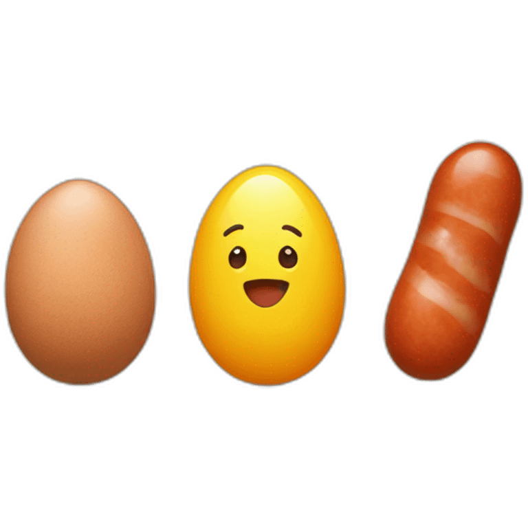 two eggs and a sausage emoji