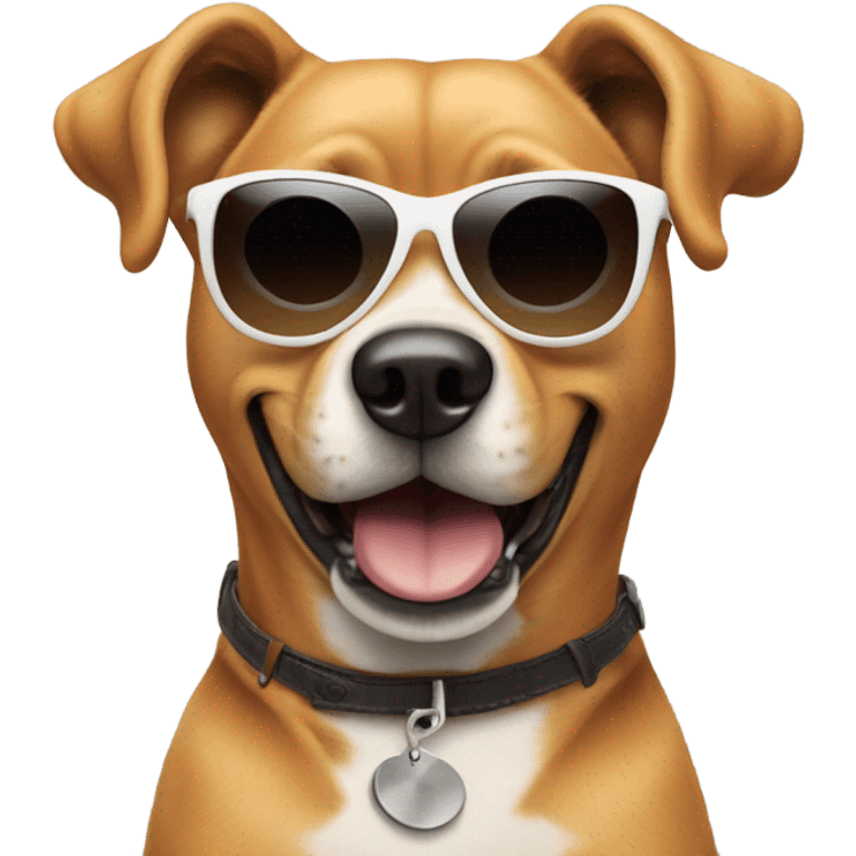 Dog with sunglasses doing the griddy emoji