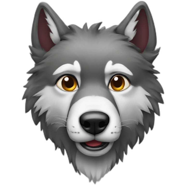 Funky Wolf with a mustache emoji