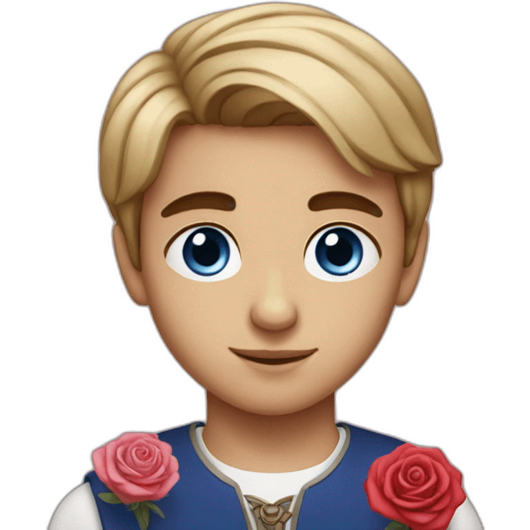 Armenian boy with rose and blue eyes emoji