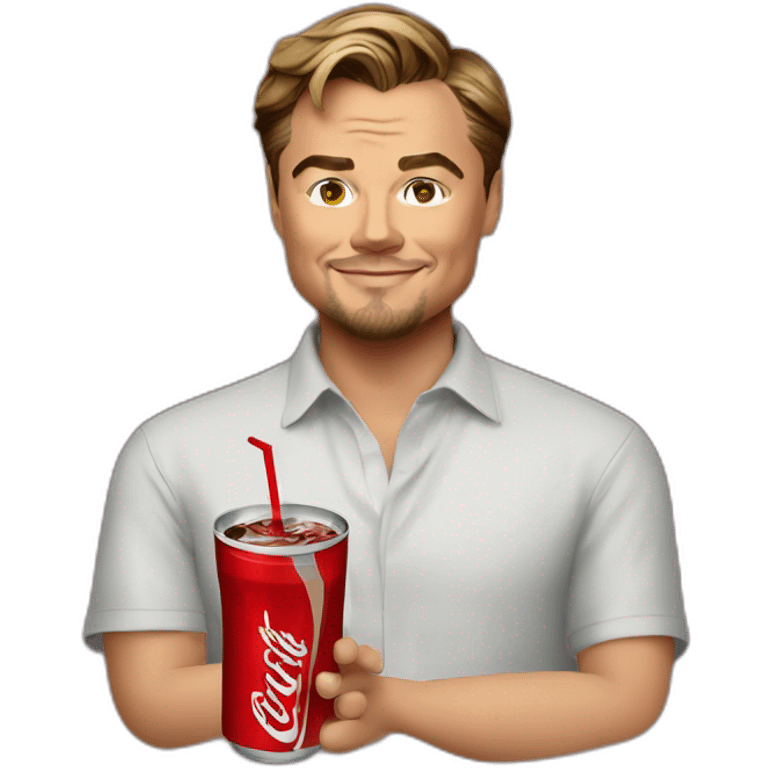 Leonardo DiCaprio with drink coke emoji