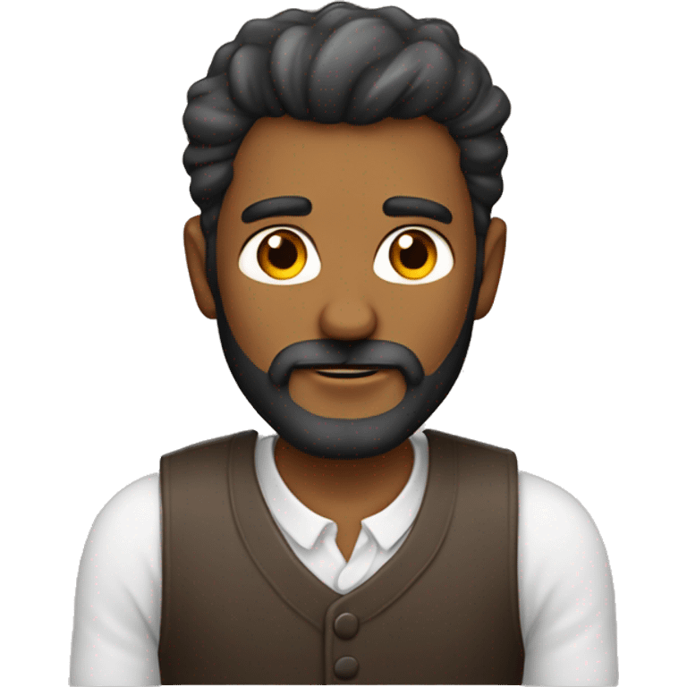 Hombre con barba y calvo emoji