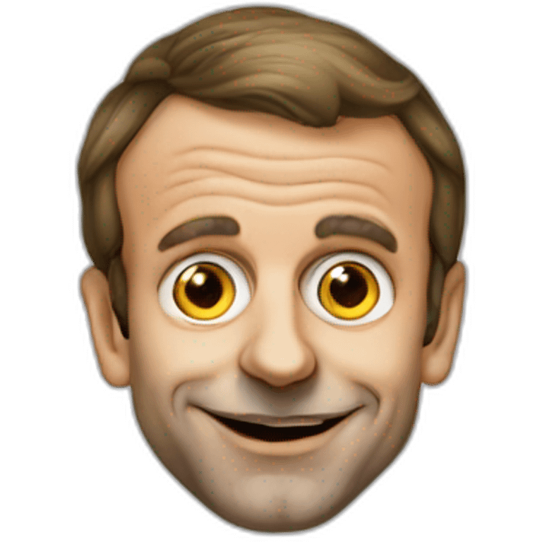 emmanuel macron with a clown nose emoji