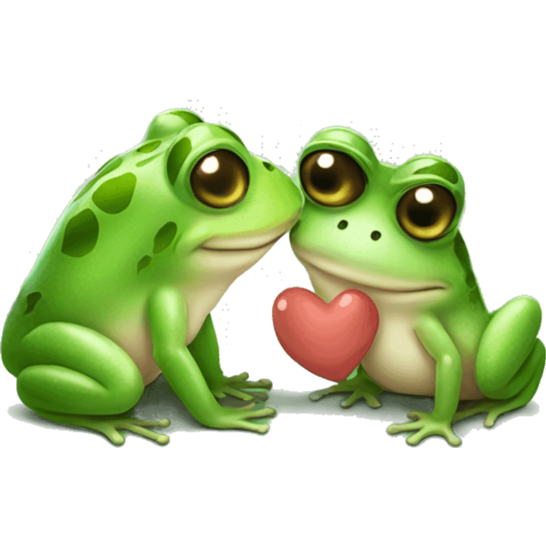 Cute frog kissing cute frog emoji