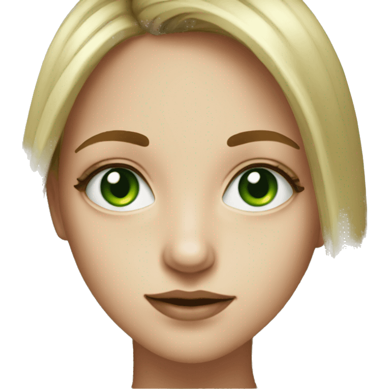 realistic portrait of a girl green eyes  emoji