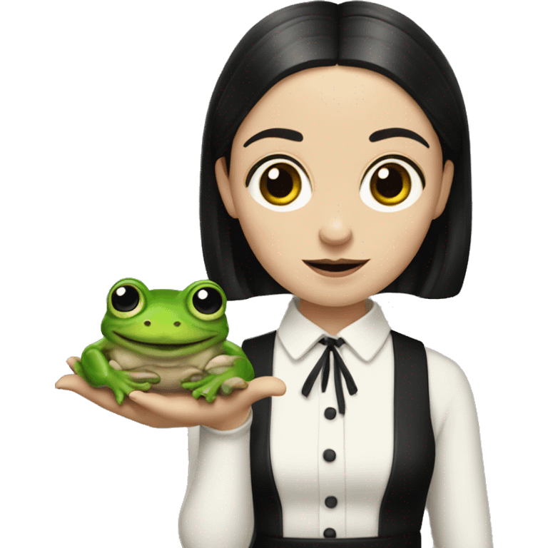 WEDNESDAY ADAMS HOLDING A FROG emoji