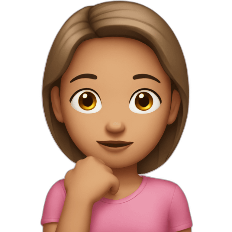 a girl where she put her both hand under her chin emoji