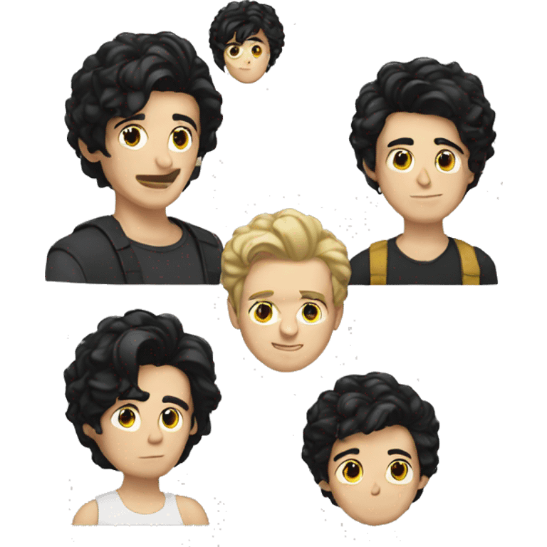 young white men with black hair, a photographist emoji