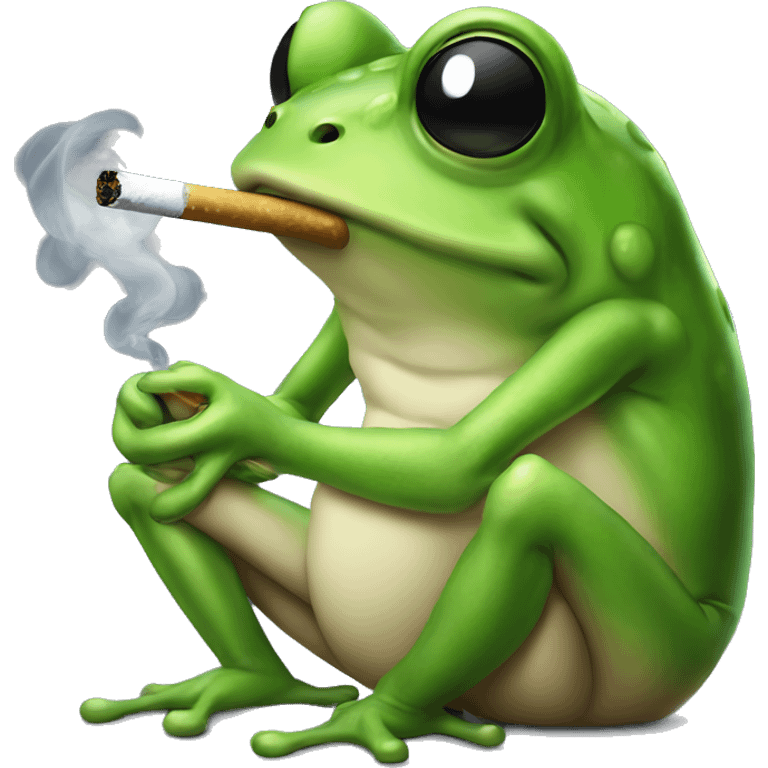 Frog smoking  emoji