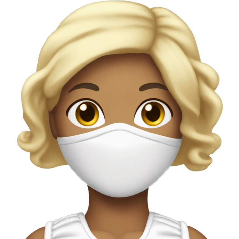 Boxing blonde girl with white gloves emoji