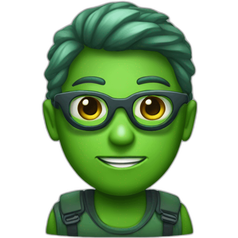 Alienígena verde usando um óculos escuro  emoji