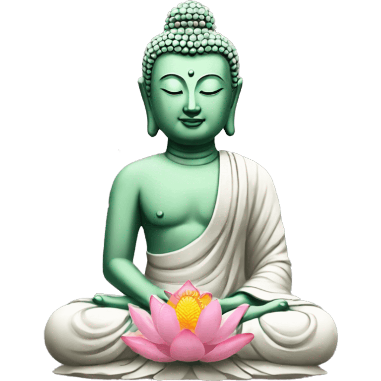 buddha with lotus flower emoticon emoji