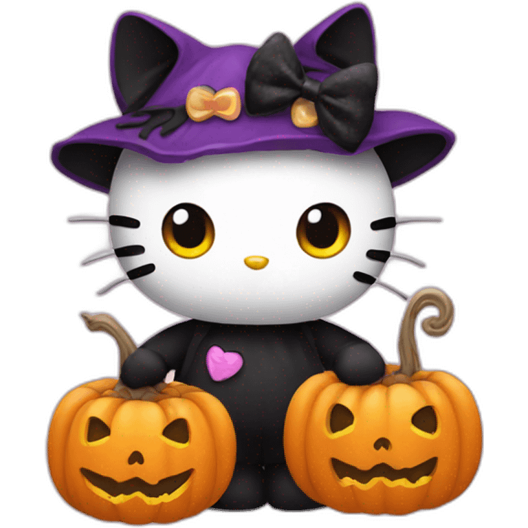 halloween hello kitty emoji