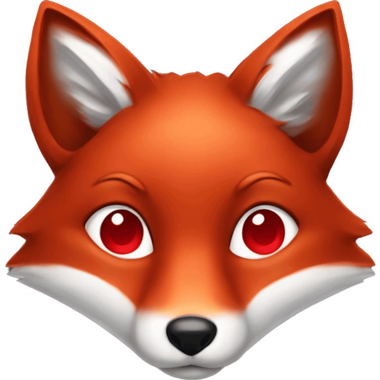 dark red fox face with tiny red heart instead of eyes emoji