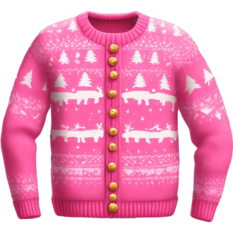 Realistic isolated pink ugly Christmas sweater. emoji