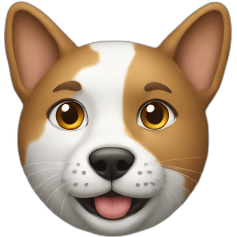 Un chat avec une tête de chien emoji