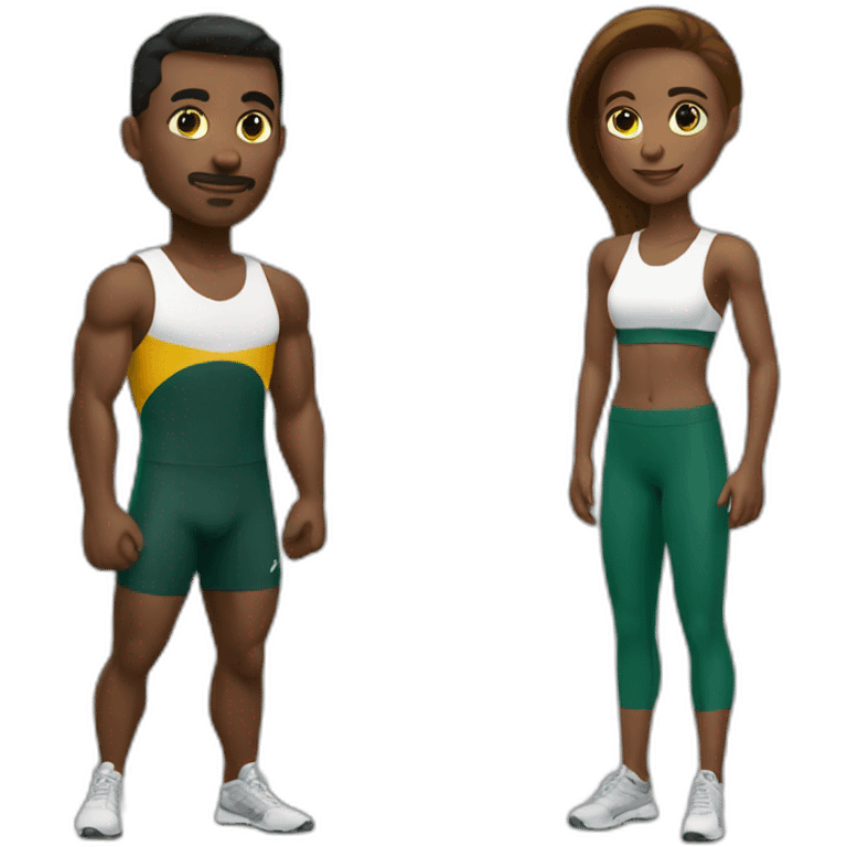 Athletics man and woman training emoji