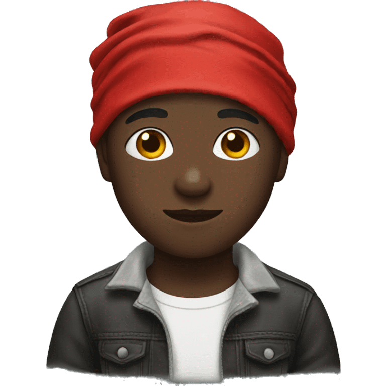 Black boy wearing a red bandana emoji