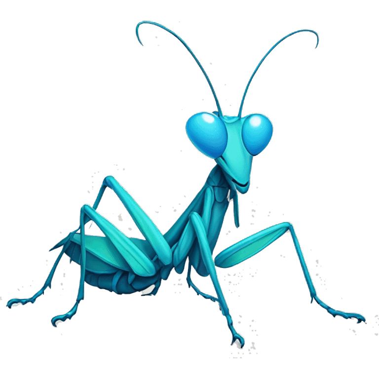 cute blue praying mantis emoji