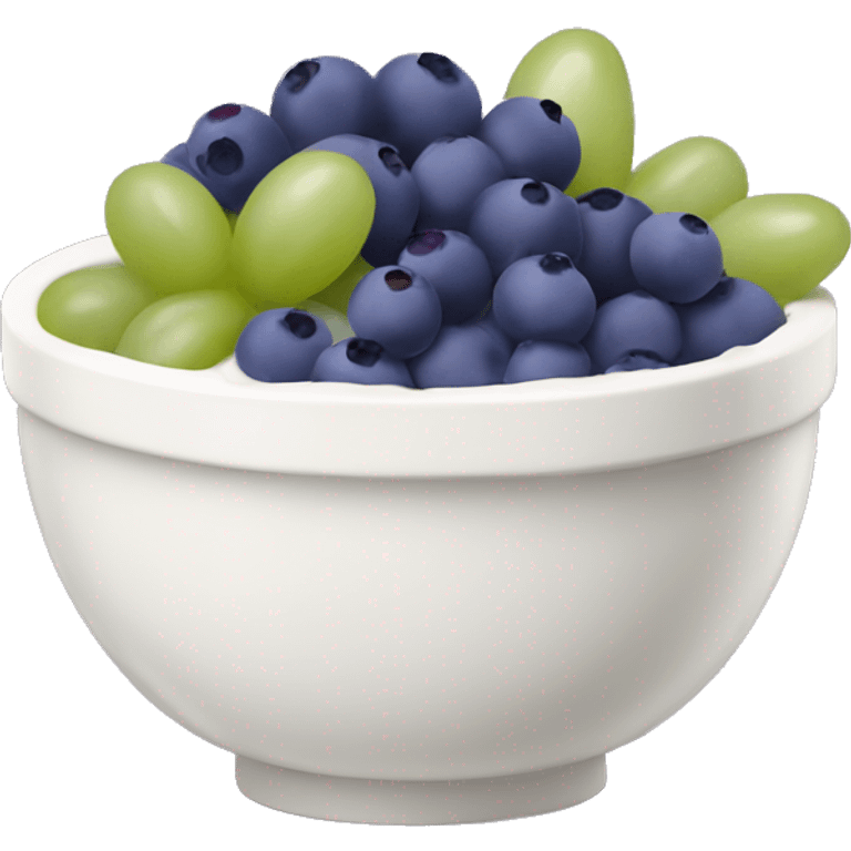 yoghurt bowl with grapes and blueberries emoji