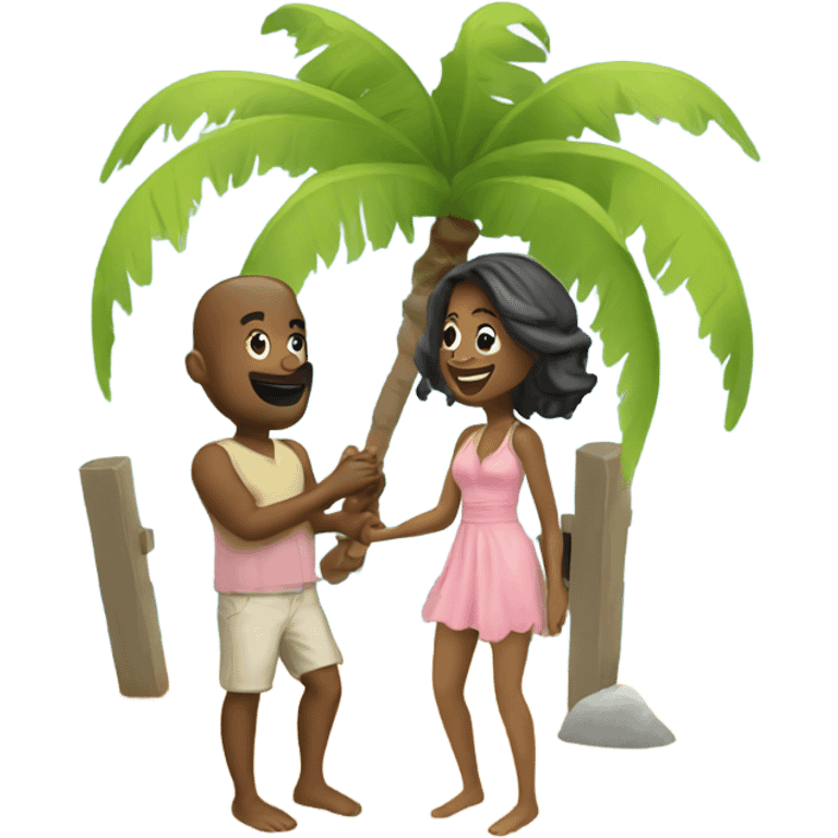 engagement on beach  emoji