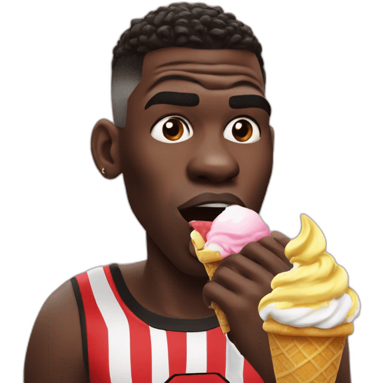 Realistic Paul Pogba eating a ice-cream  emoji