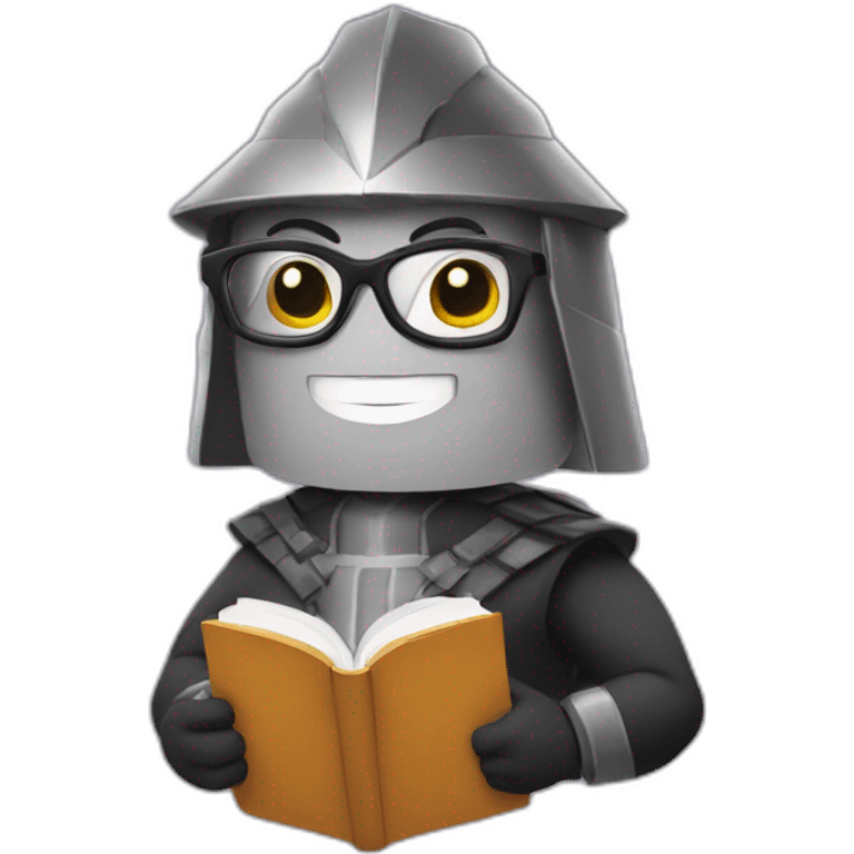 shredder as a therapist holding a book wearing glasses emoji