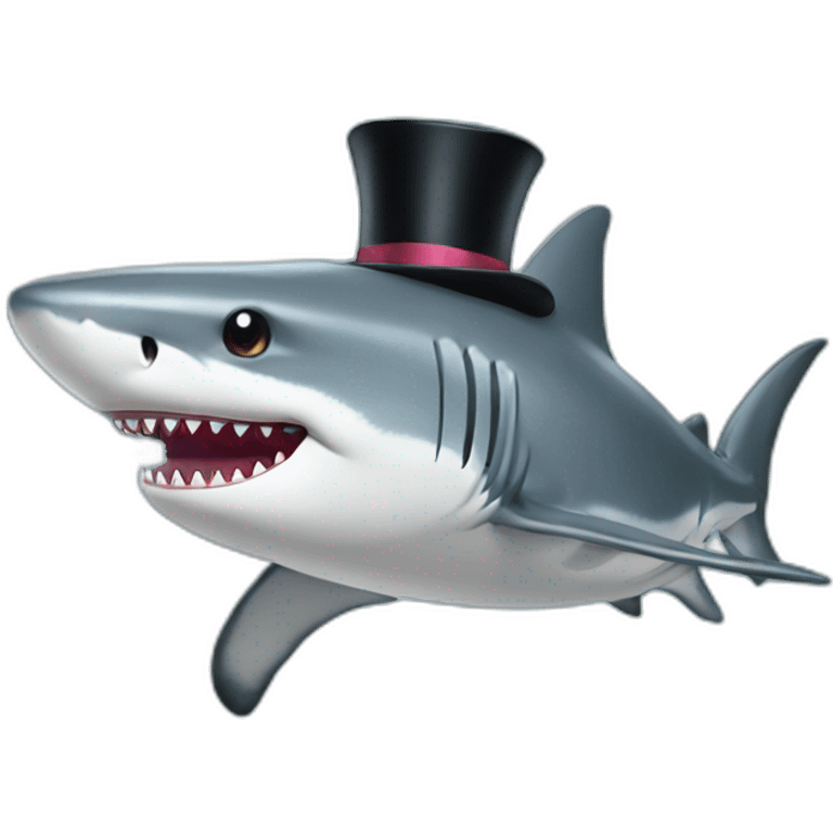 Shark with a top hat emoji